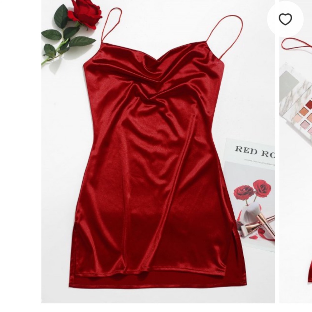 Zaful Satin Slit Dress